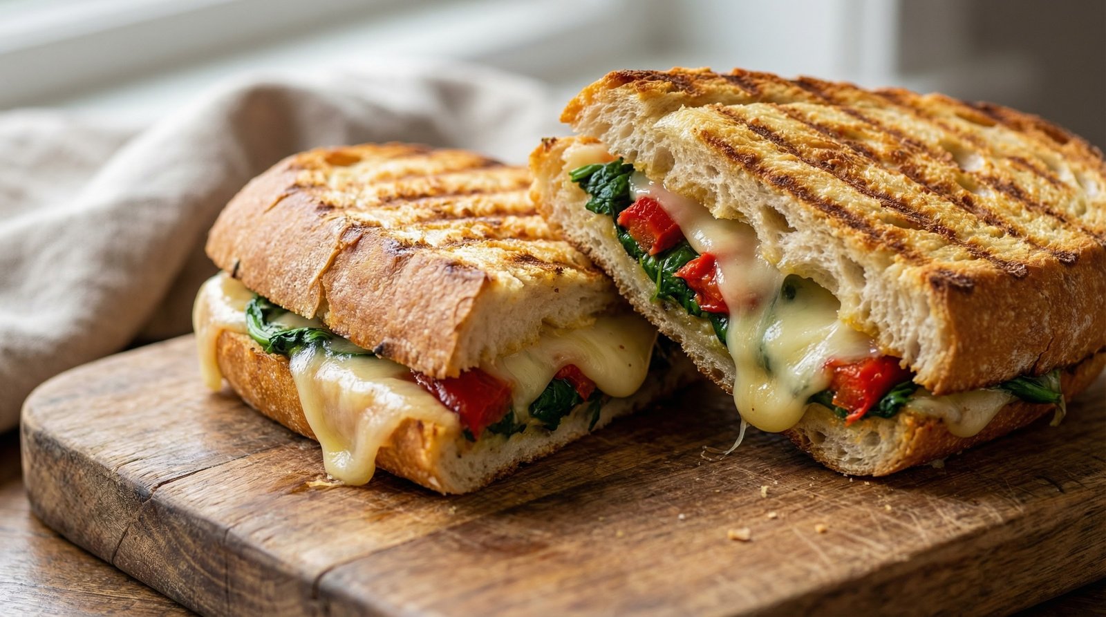 Fontina and Spinach Panini