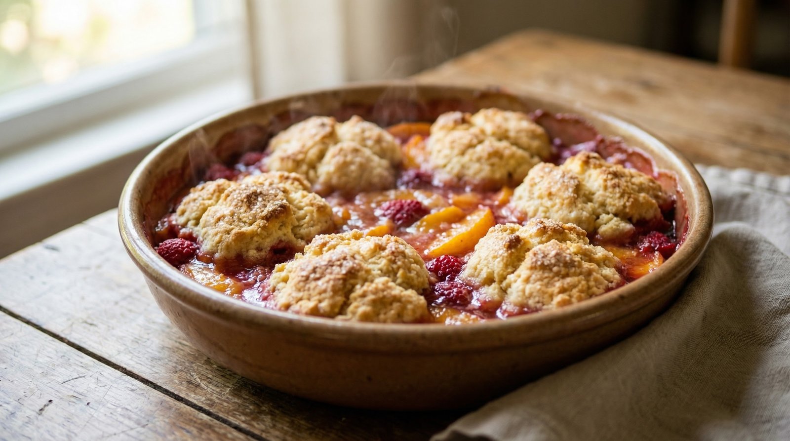Peach-Berry Cobbler