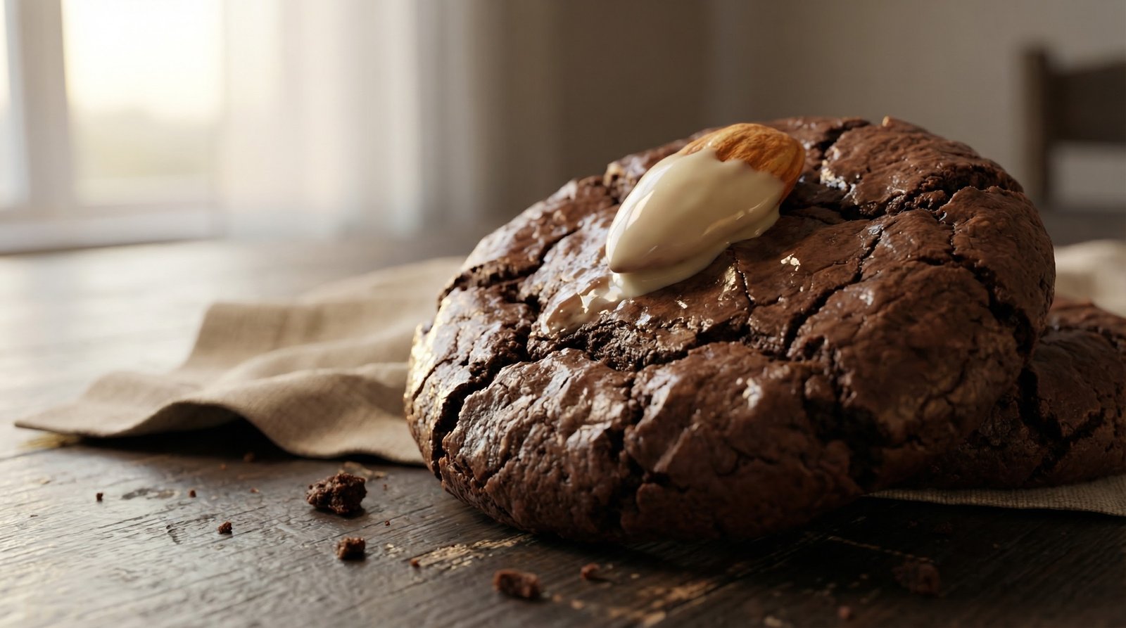 Fudgy Chocolate Almond Cookies