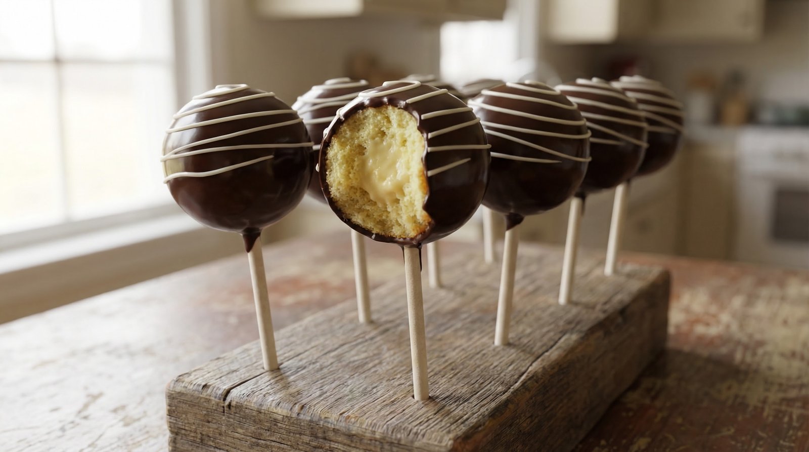 Boston Cream Cake Pops