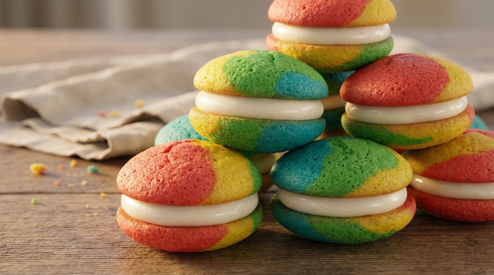 Mini Rainbow Whoopie Pies