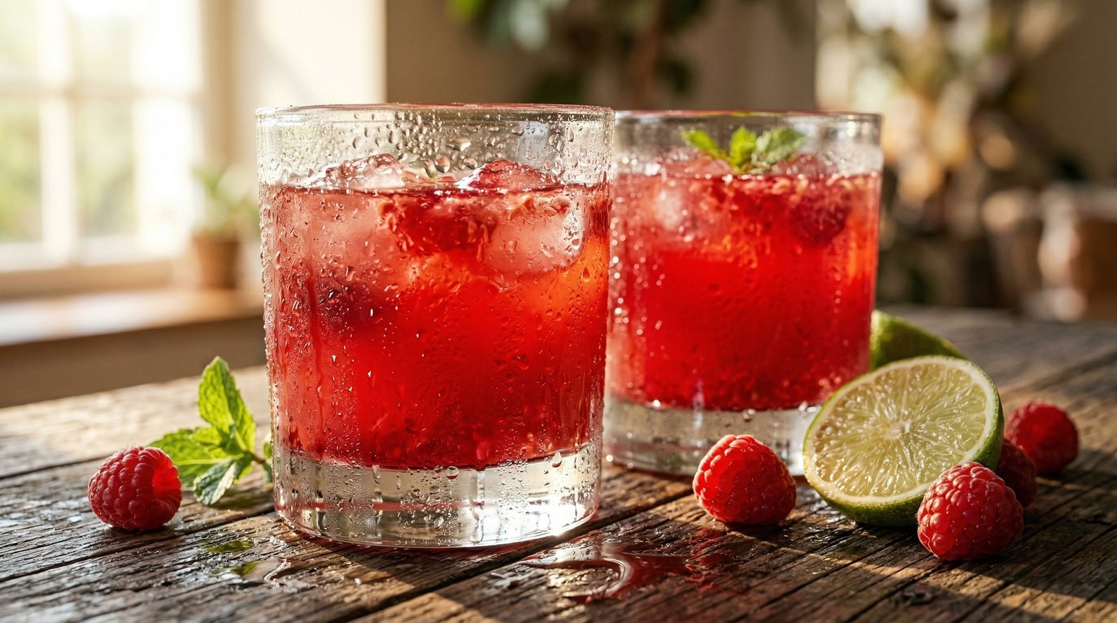 Fresh Raspberry Apple Lime Juice