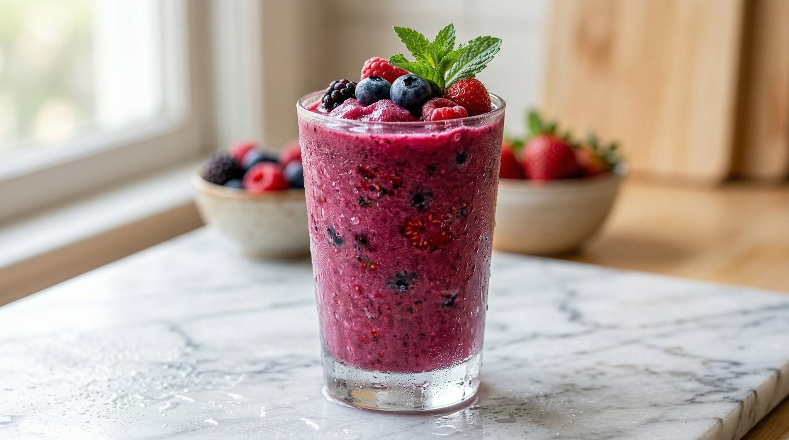 Green Tea and Berry Protein Smoothie