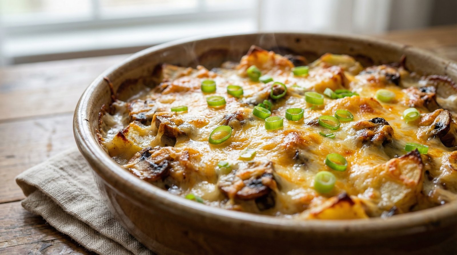 Cheesy Mushroom-Potato Bake