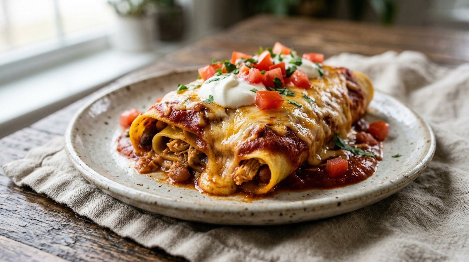 Chicken Enchilada Lasagna Roll-Ups