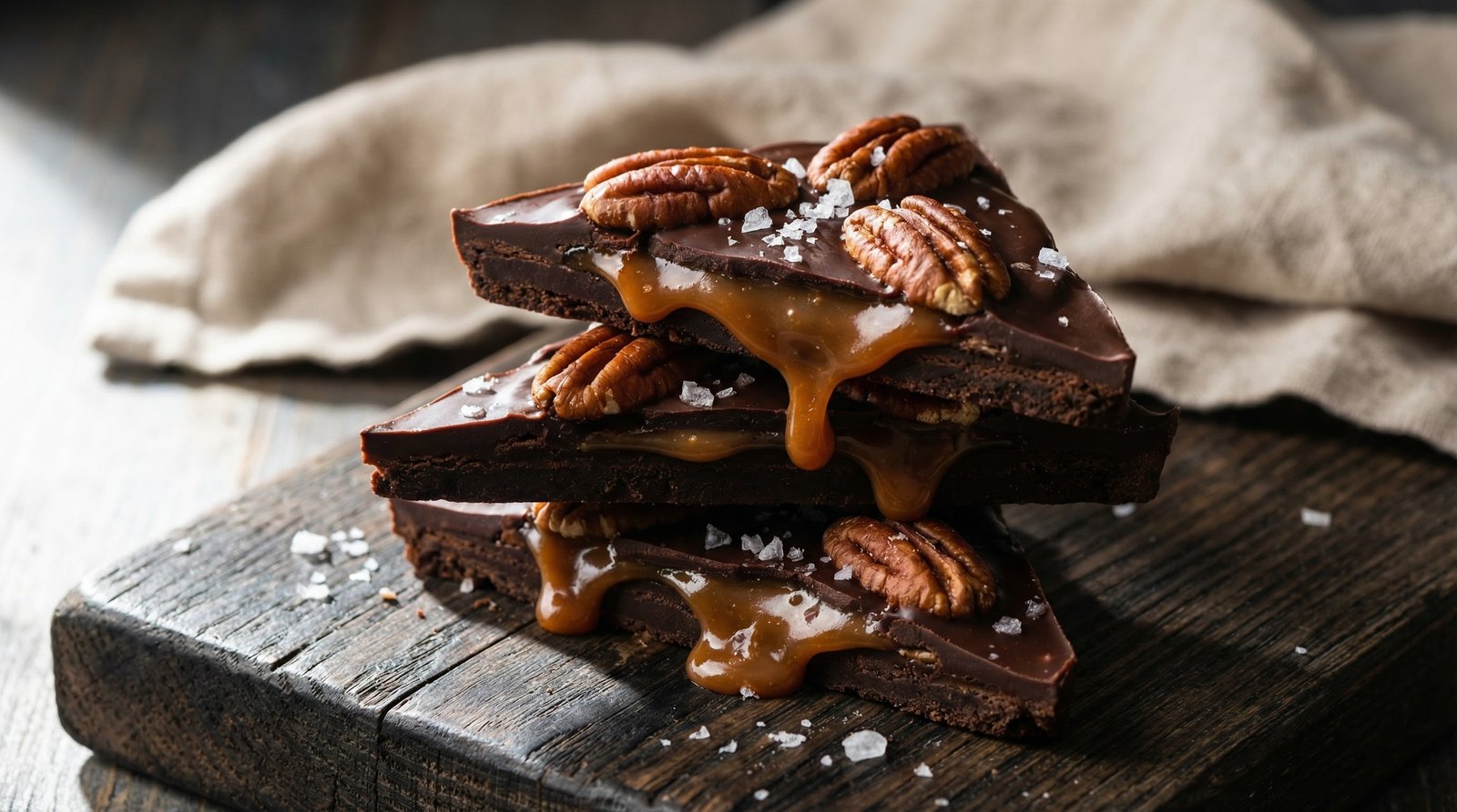 Salted Caramel Turtle Triangles