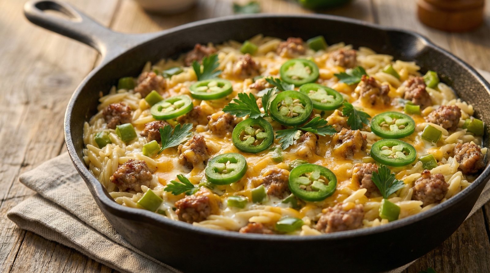 Sausage Jalapeno Popper Orzo
