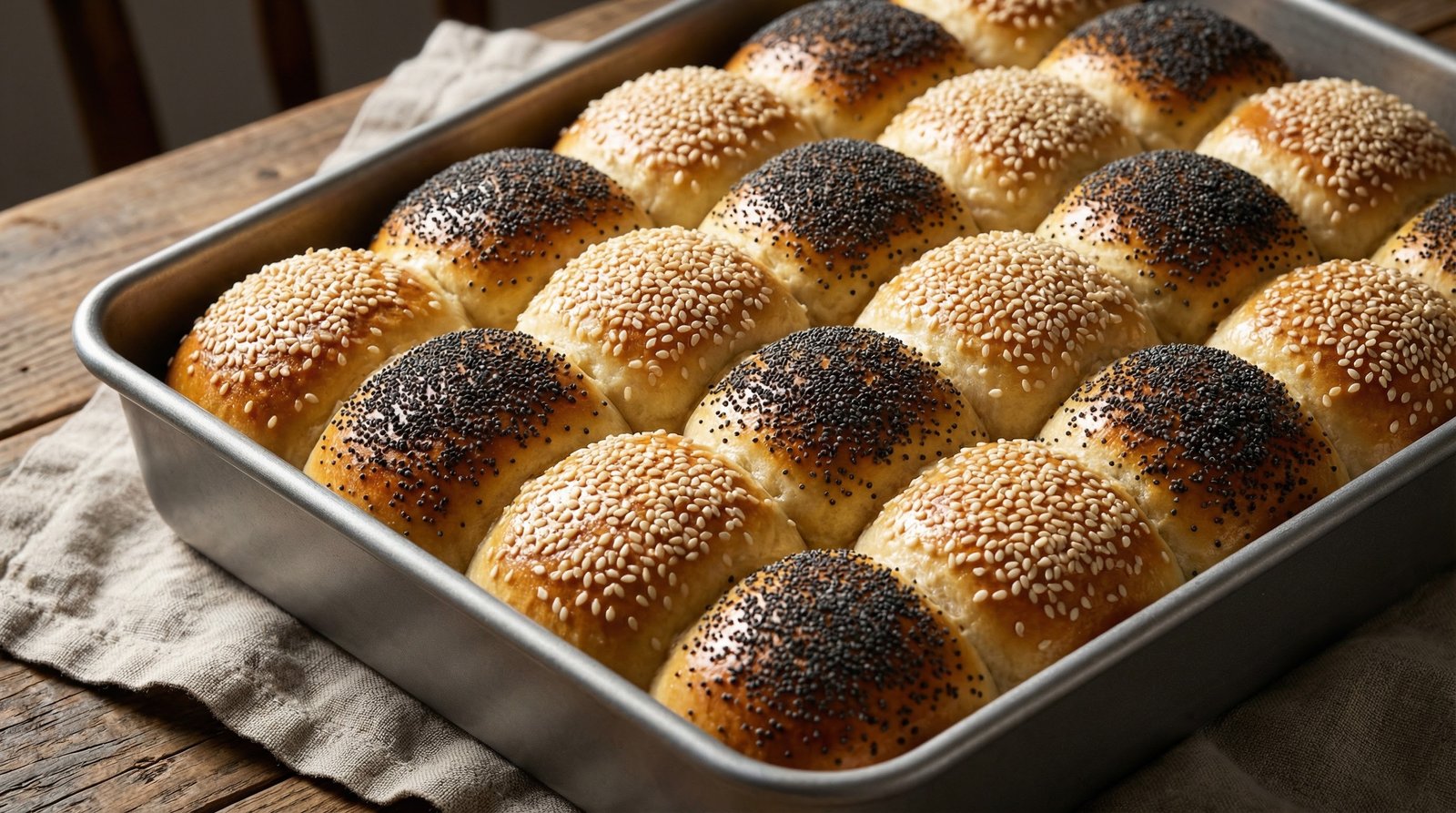 Two-Seed Checkerboard Dinner Rolls