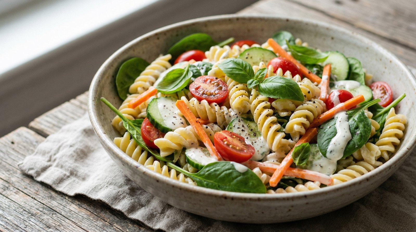 Ranch Spinach Pasta Salad
