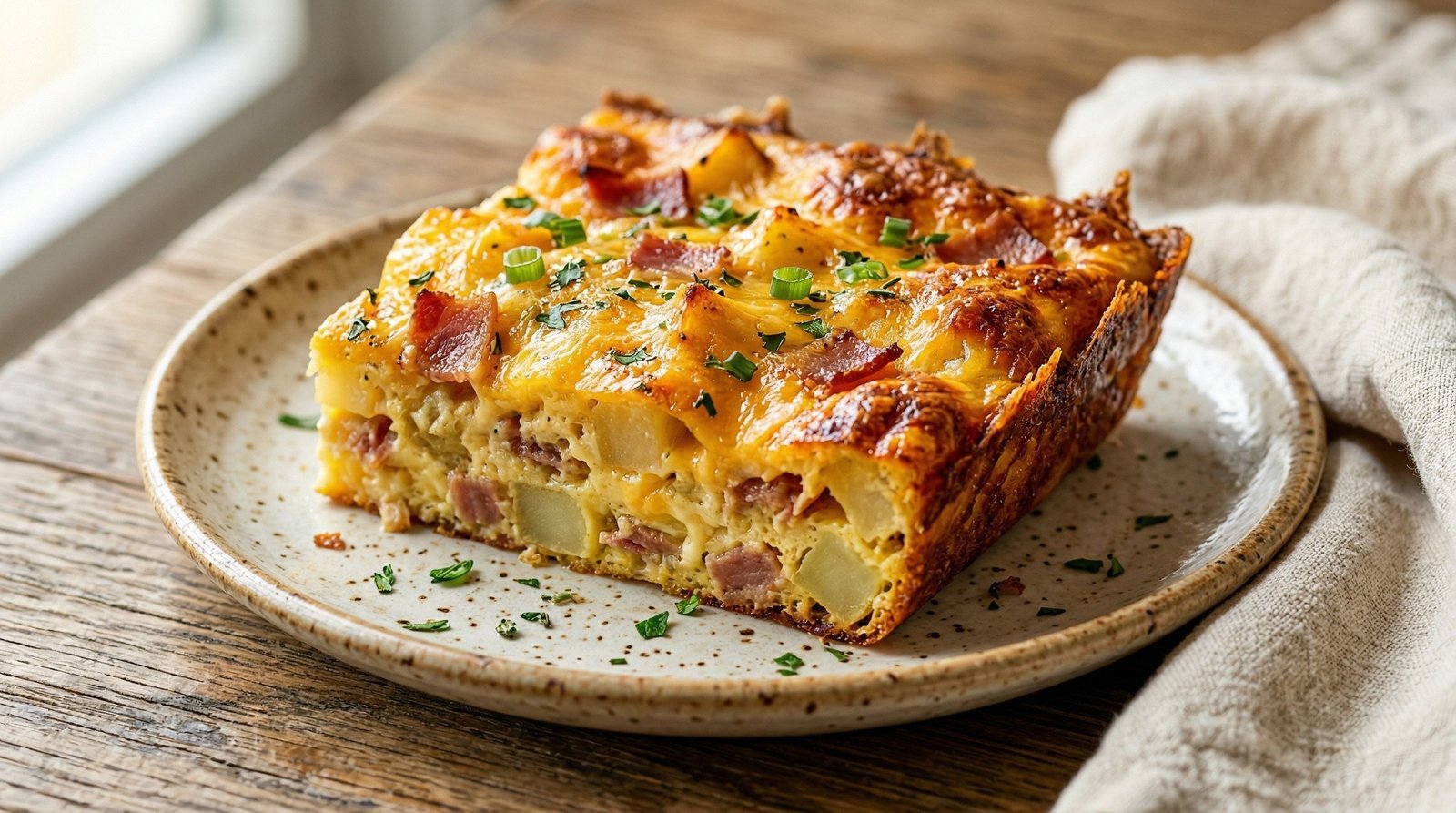 Cheddar and Potatoes Breakfast Bake