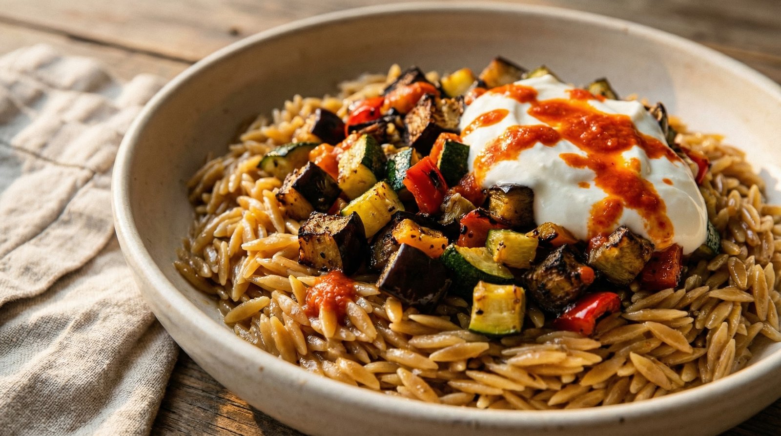 Orzo with Roasted Vegetables