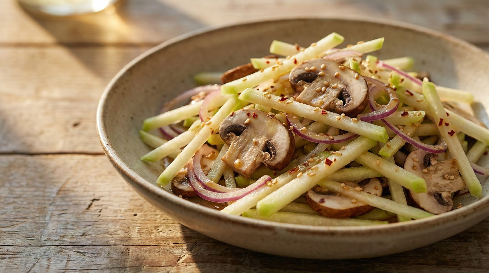 Kohlrabi and Mushroom Salad