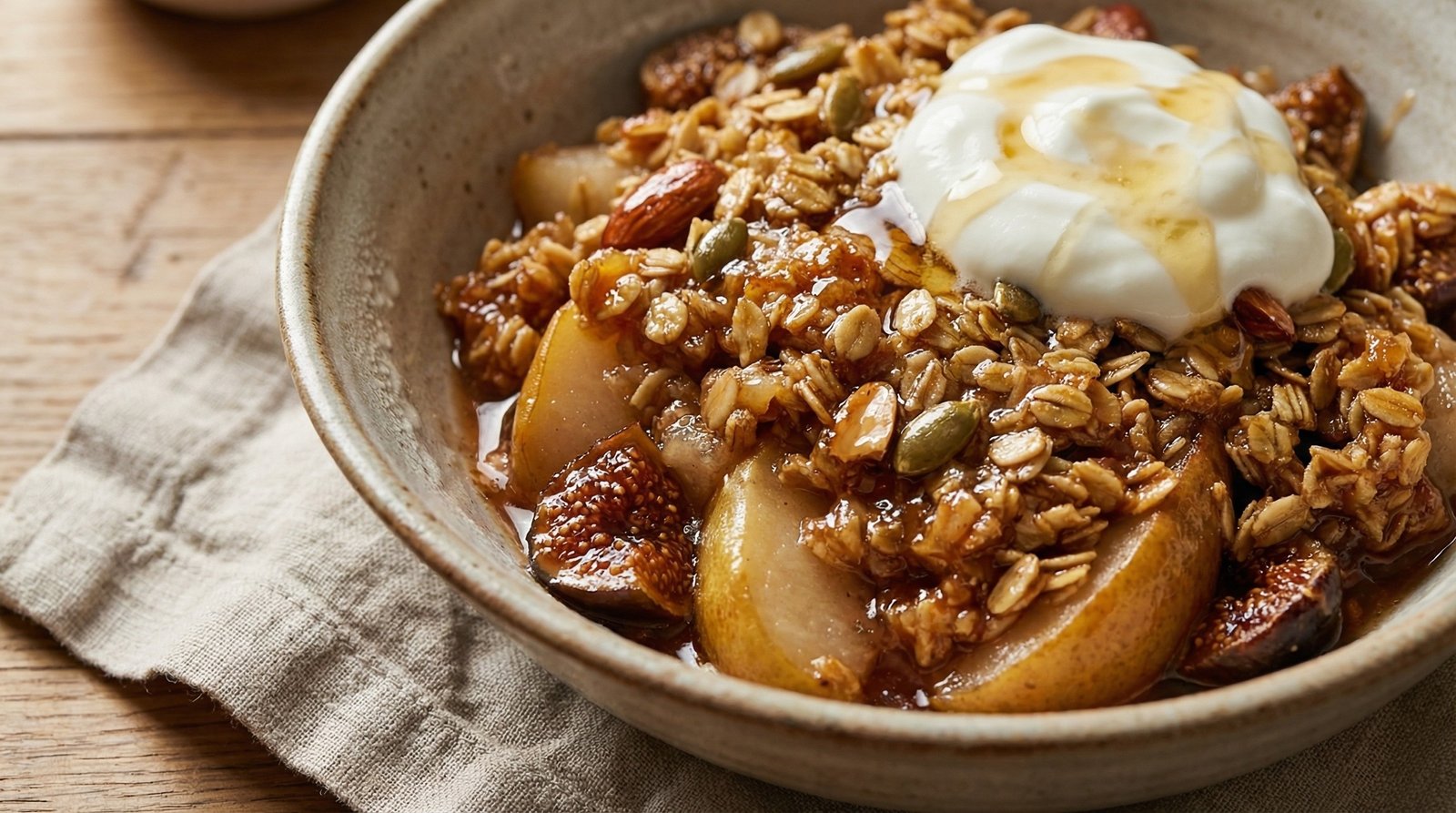 Pear and Fig Breakfast Crisp