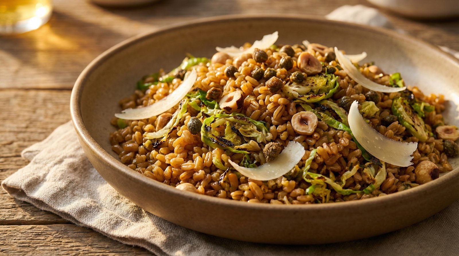 Freekeh Salad with Brussels Sprouts