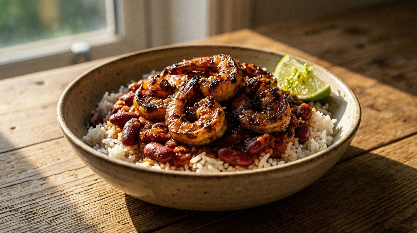 Jerk Prawn and Coconut Rice Bowl