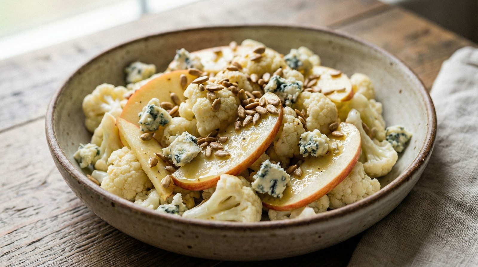 Cauliflower Apple Blue Cheese Salad
