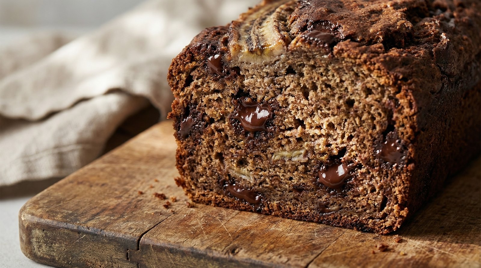 Dark Chocolate, Banana and Rye Loaf