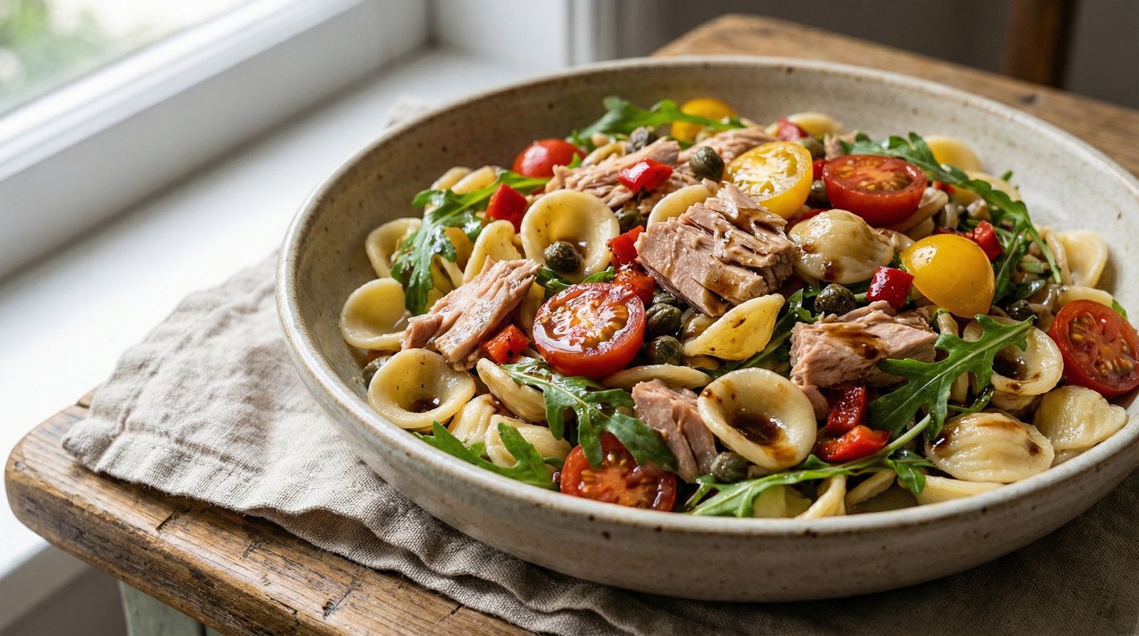 Tuna Pasta Salad with Balsamic Dressing