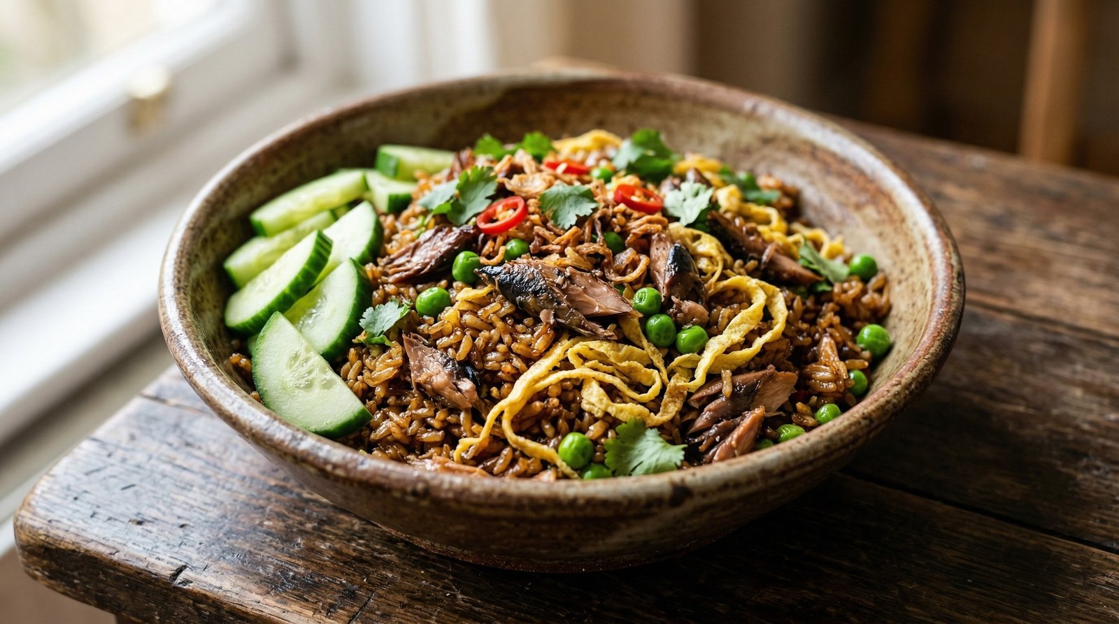 Indonesian Fried Rice with Mackerel