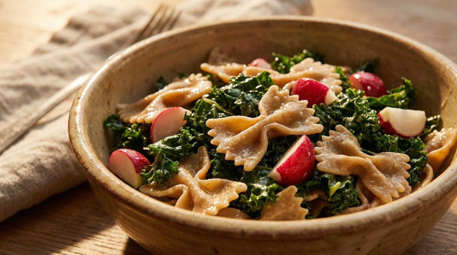Kale Caesar Pasta Salad