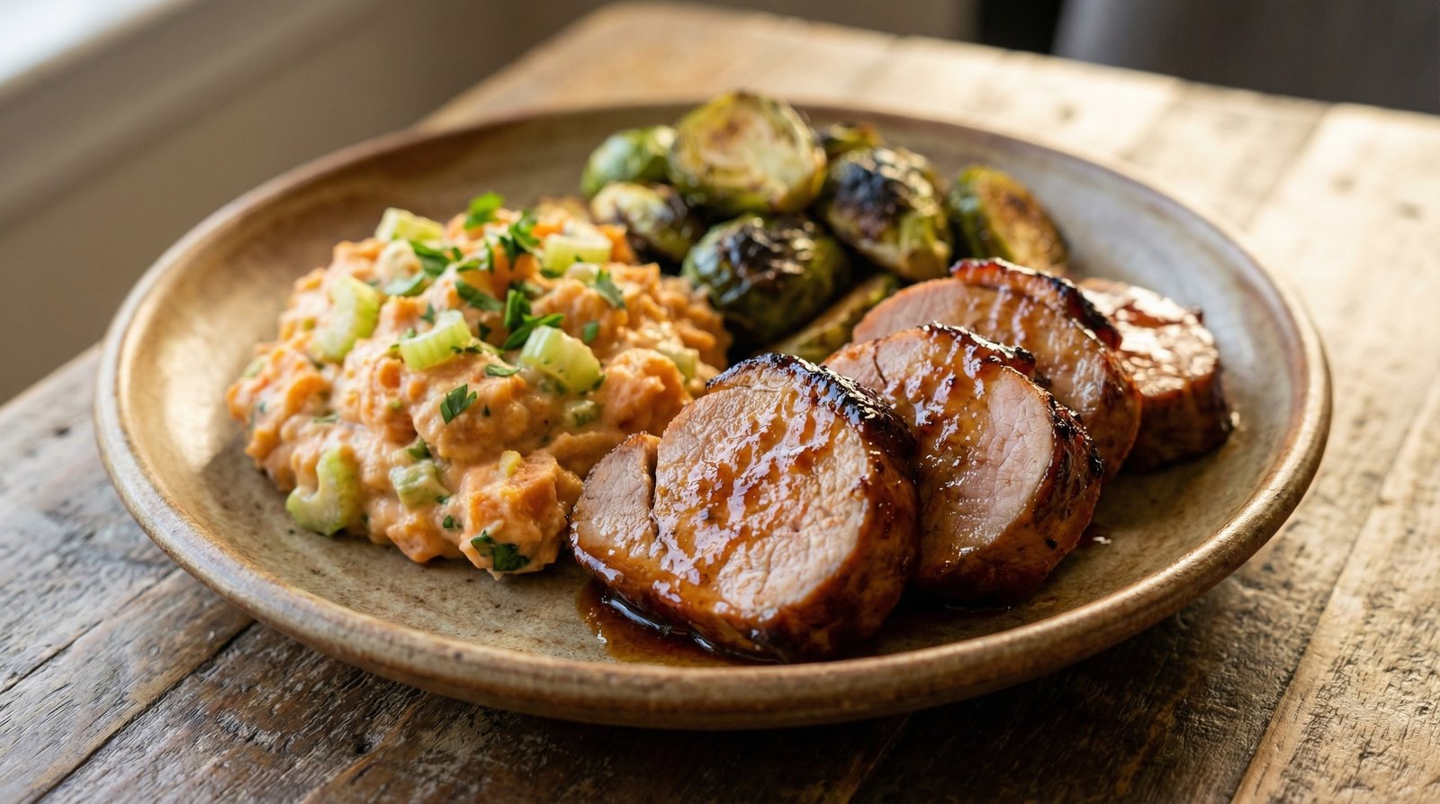 BBQ Pork with Sweet Potato Salad