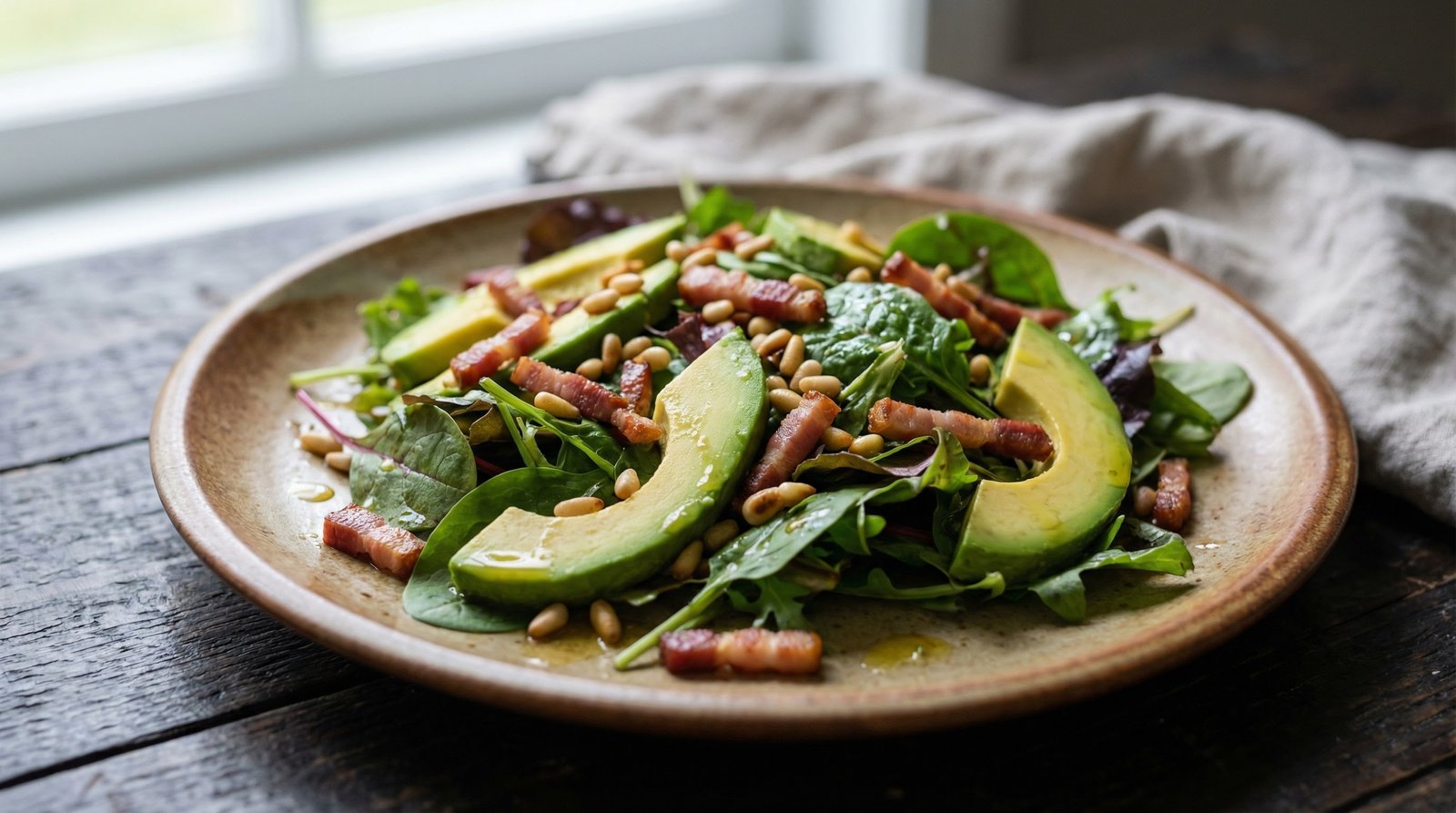 Bacon, Avocado & Pine Nut Salad