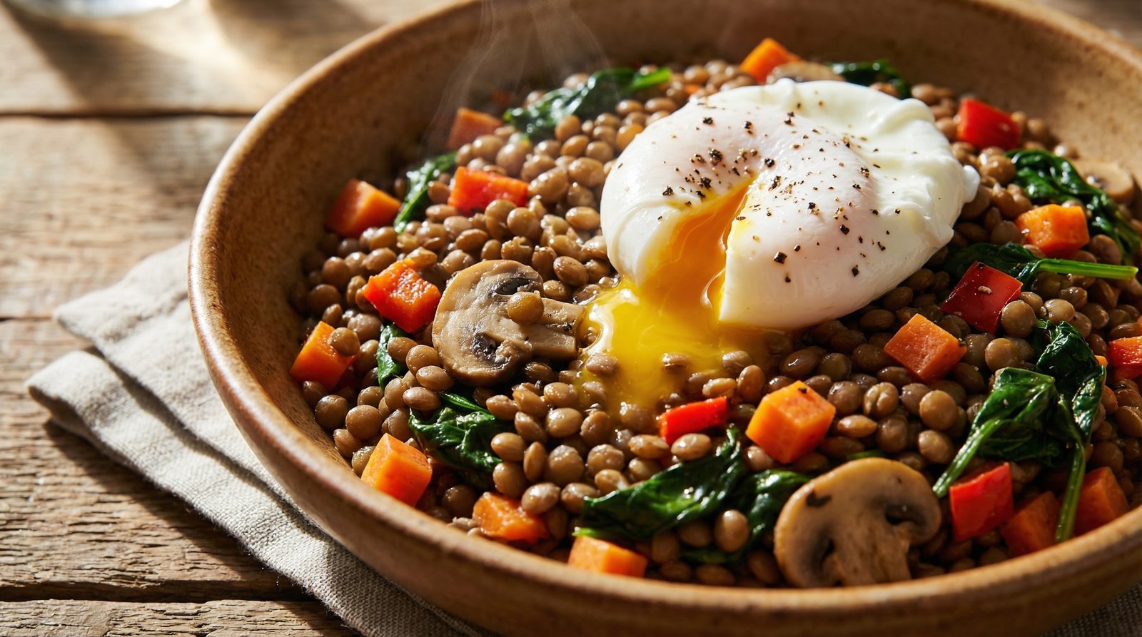Warm Lentil and Egg Salad