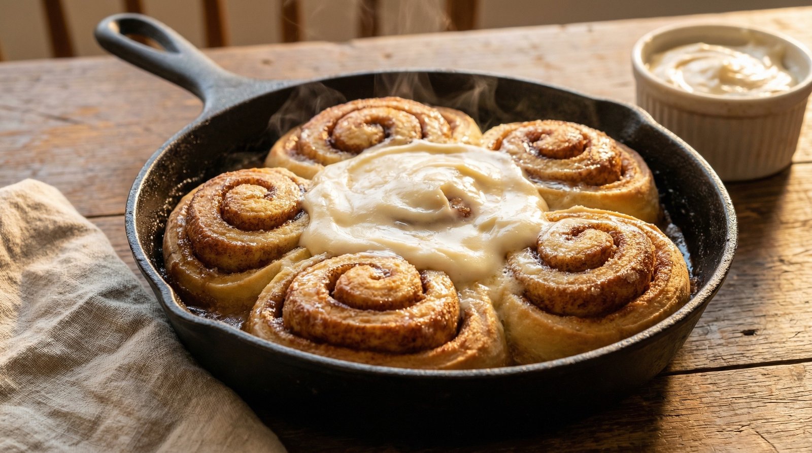 Iced Spiced Skillet Rolls