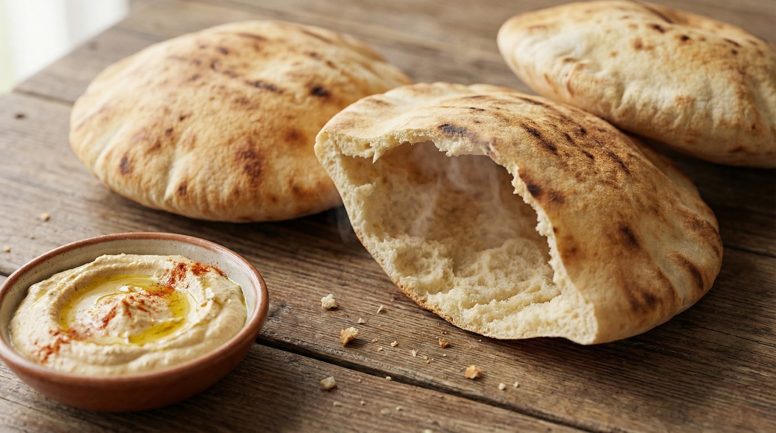 Homemade Pita Bread (Khubz Arabi)