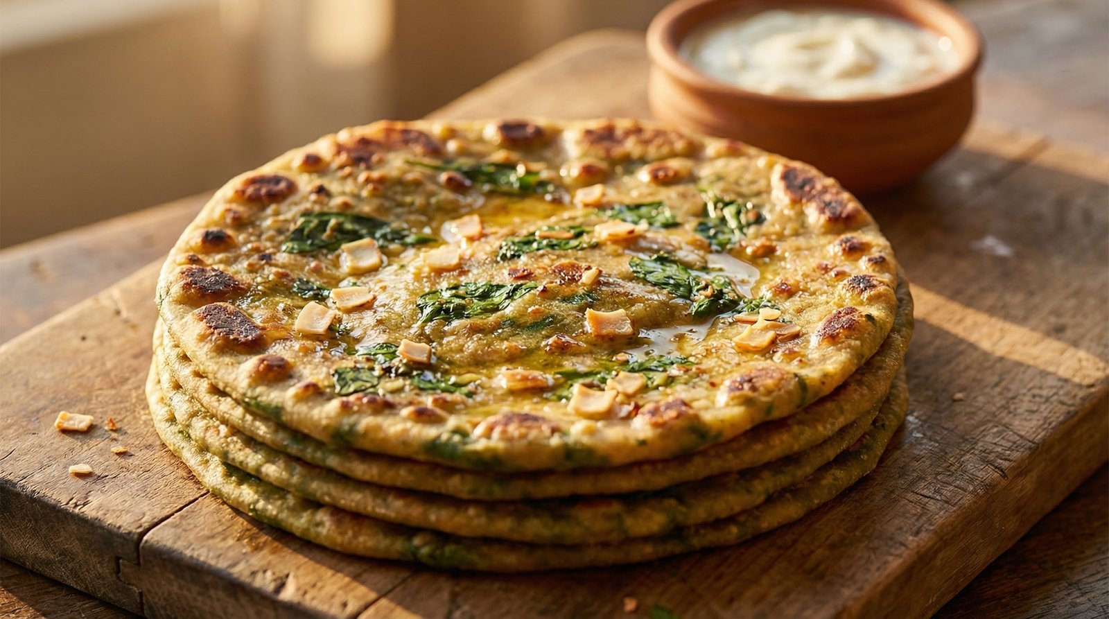 Palak Paratha Bread