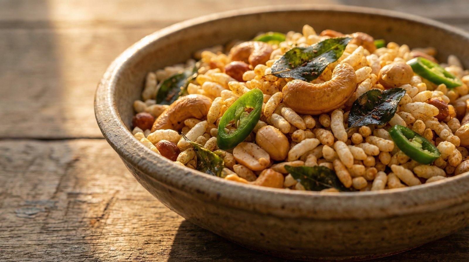 Spicy Crisp Puffed Rice Nibbles