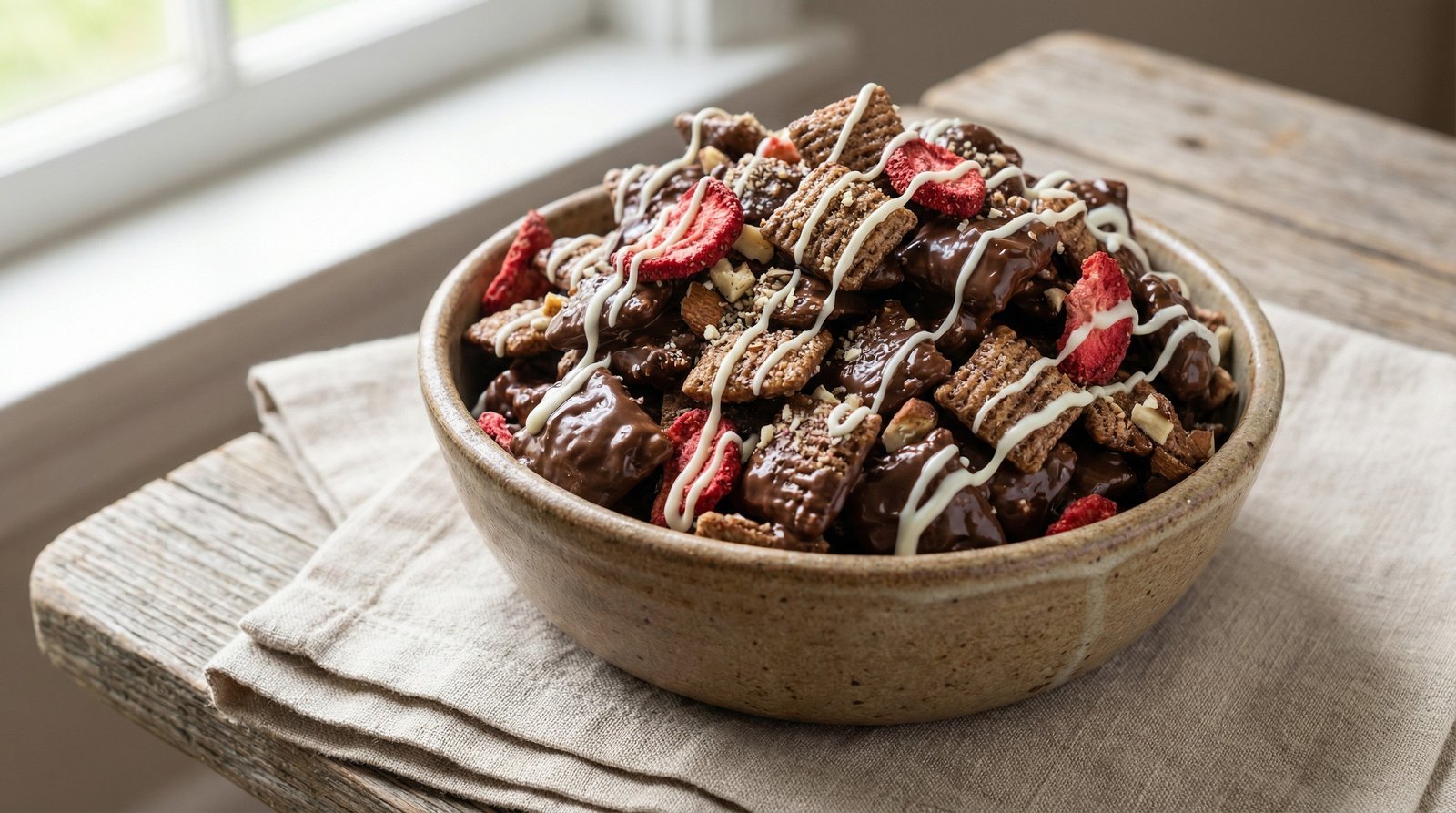 Chocolate-Covered Strawberry Snack Mix