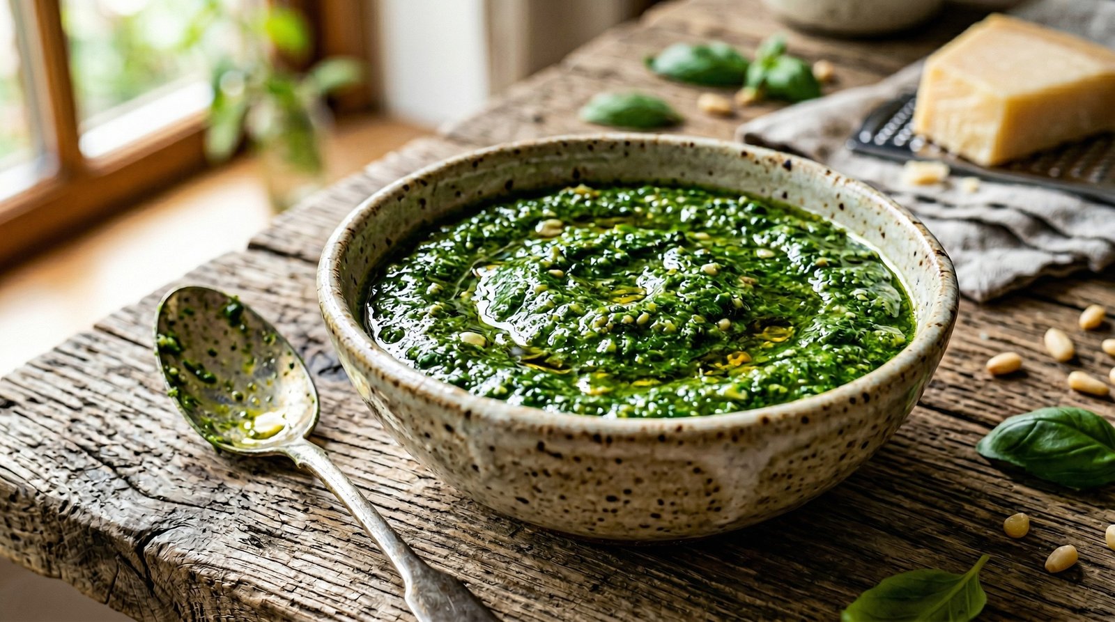 15-Minute Spinach and Basil Pesto