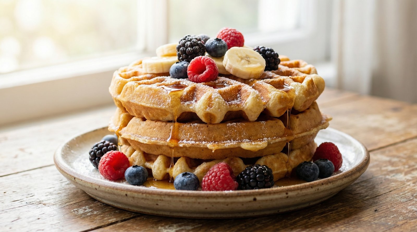 Plant-Based Spelt Waffles