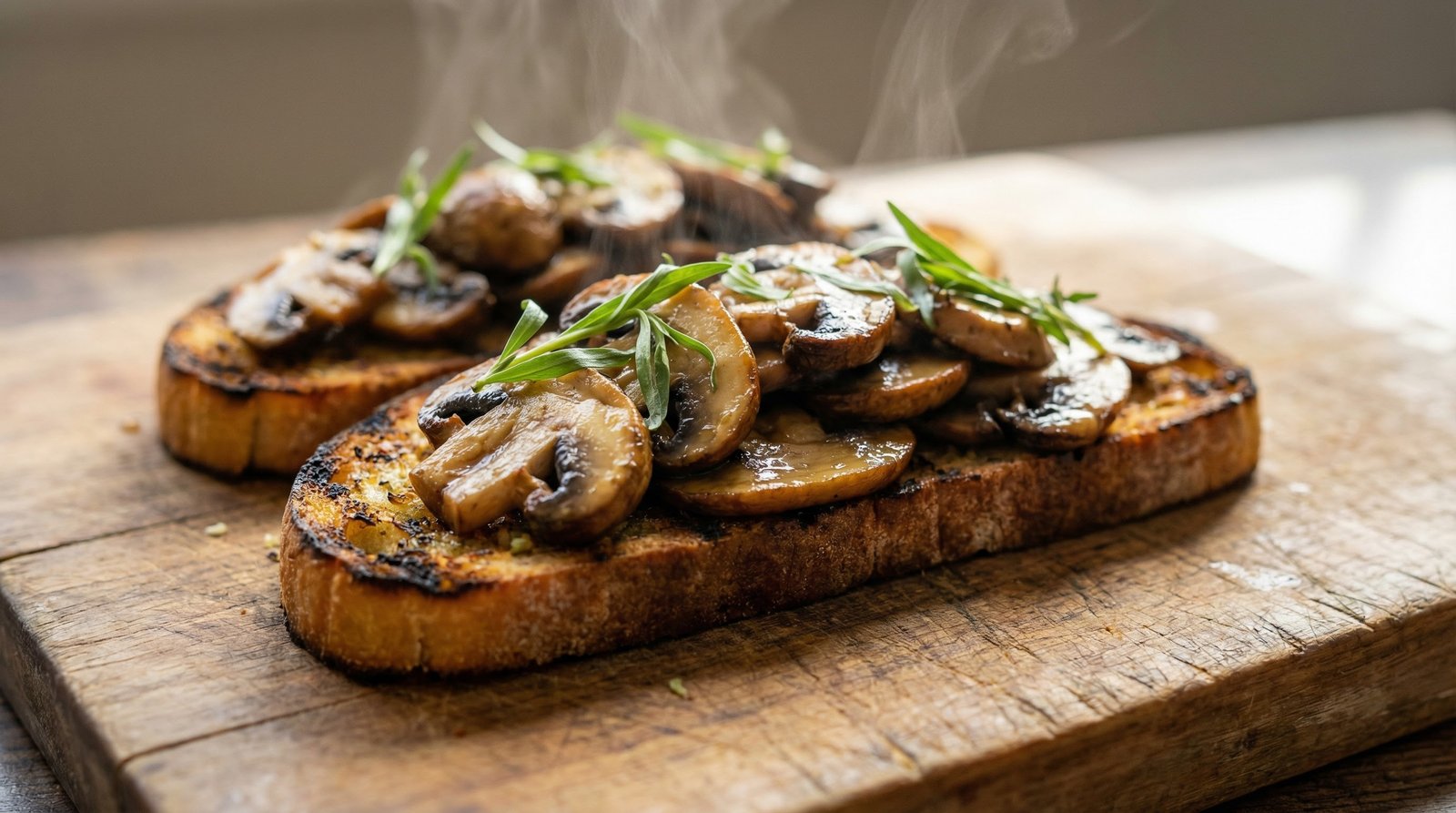 Warm Portobello Mushroom Crostini