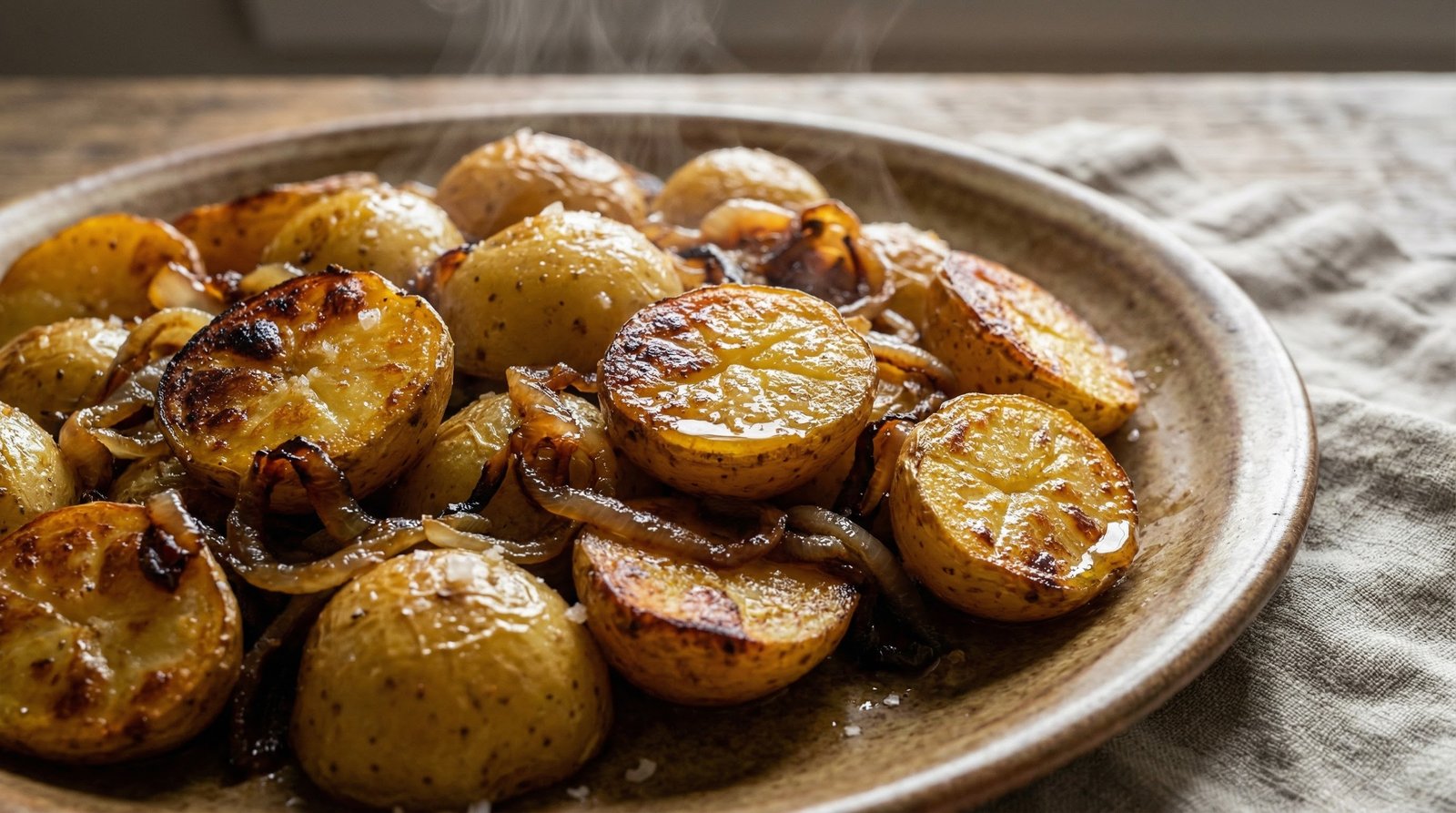 Sheet Pan Roasted Potatoes and Caramelized Onions