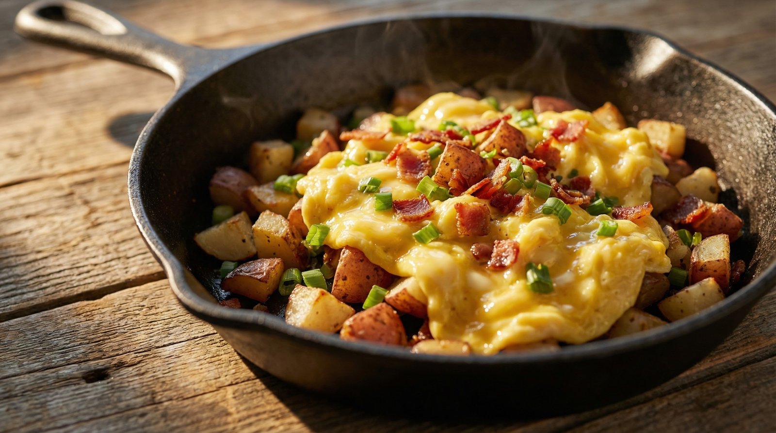 Skillet Potato, Bacon, and Egg Scramble