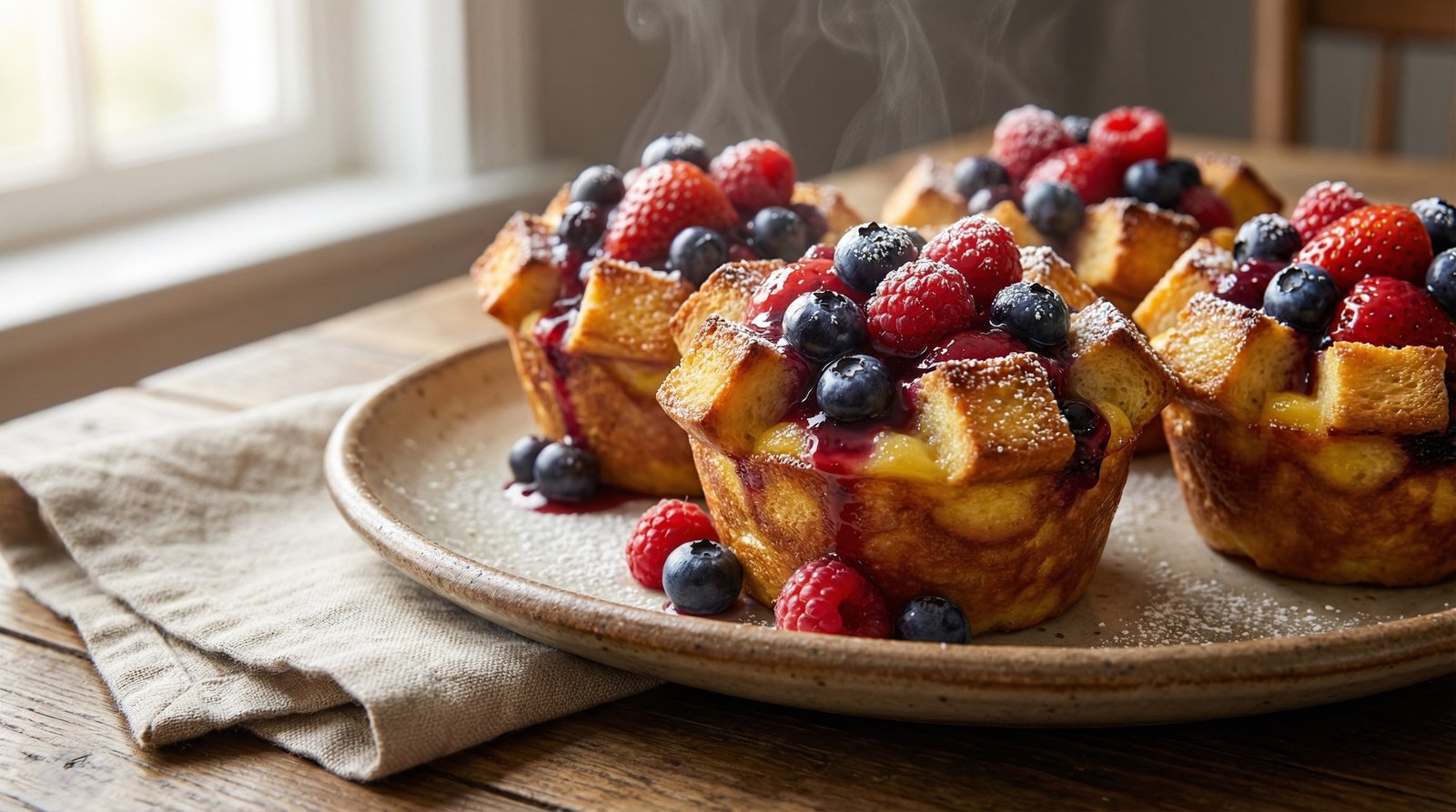 Mini Berry French Toast Stratas