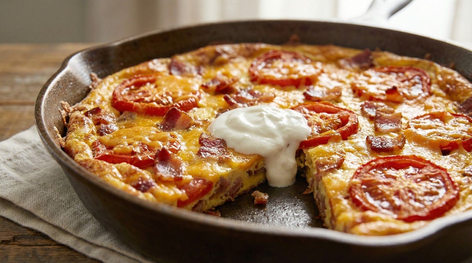 Bacon, Tomato, and Cheddar Frittata