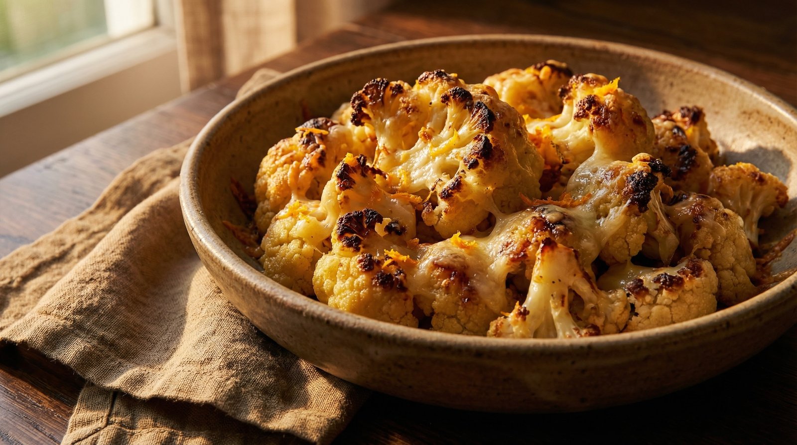 Crispy Roasted Cauliflower with Asiago