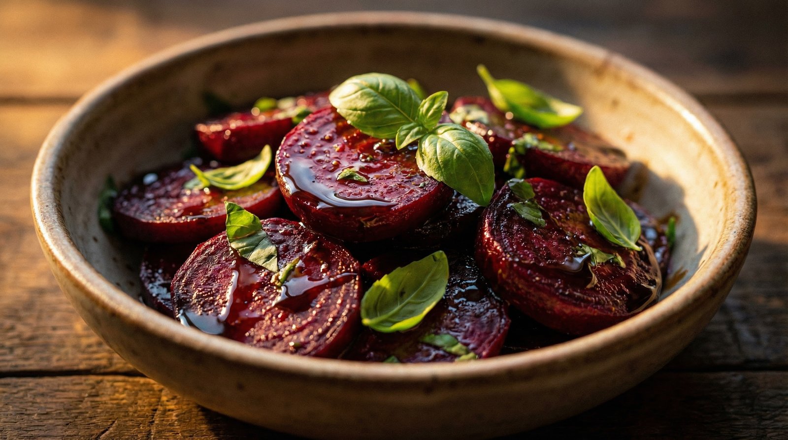 Balsamic Roasted Beets with Fresh Basil