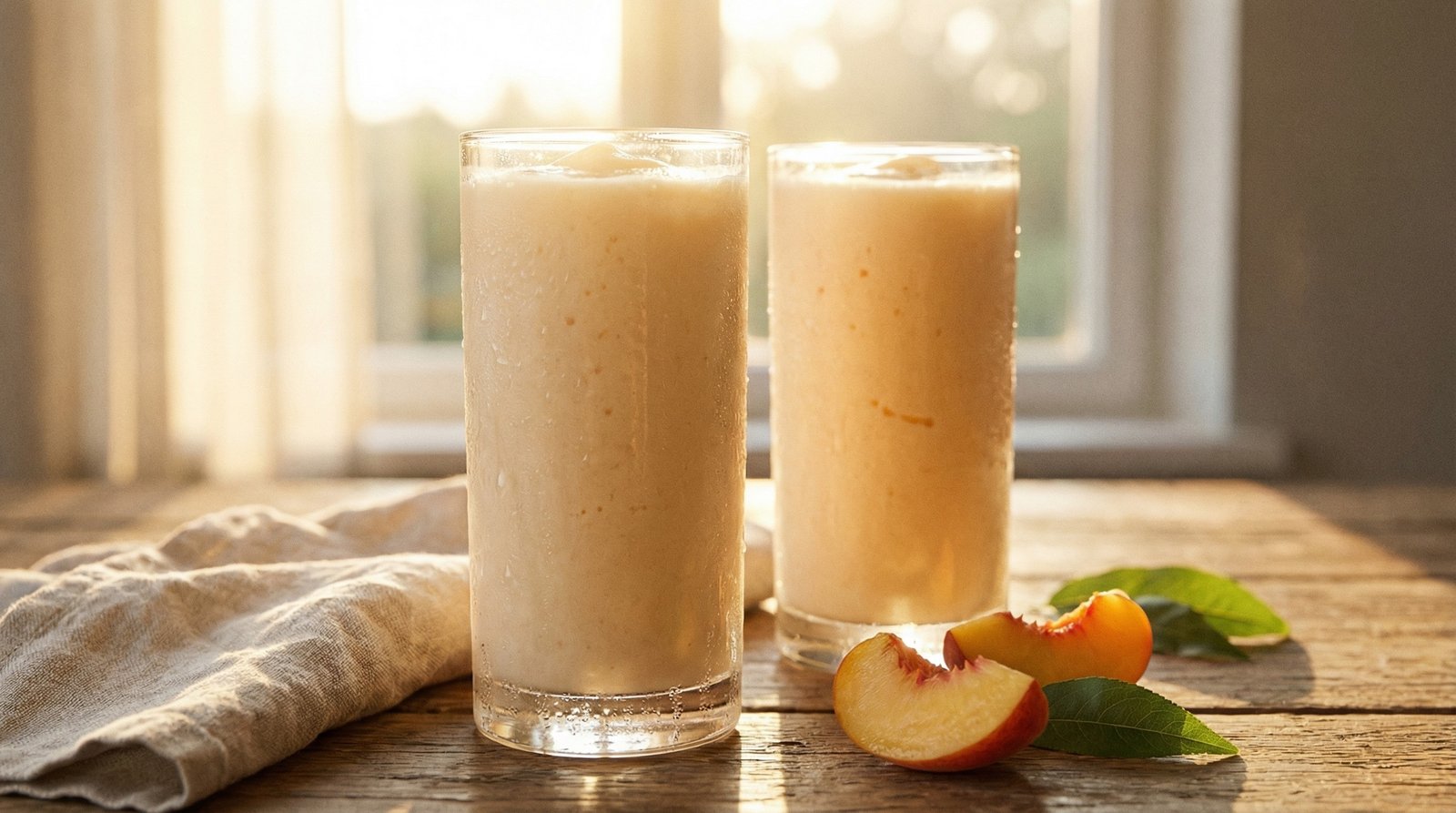 Creamy Peach and White Tea Smoothies