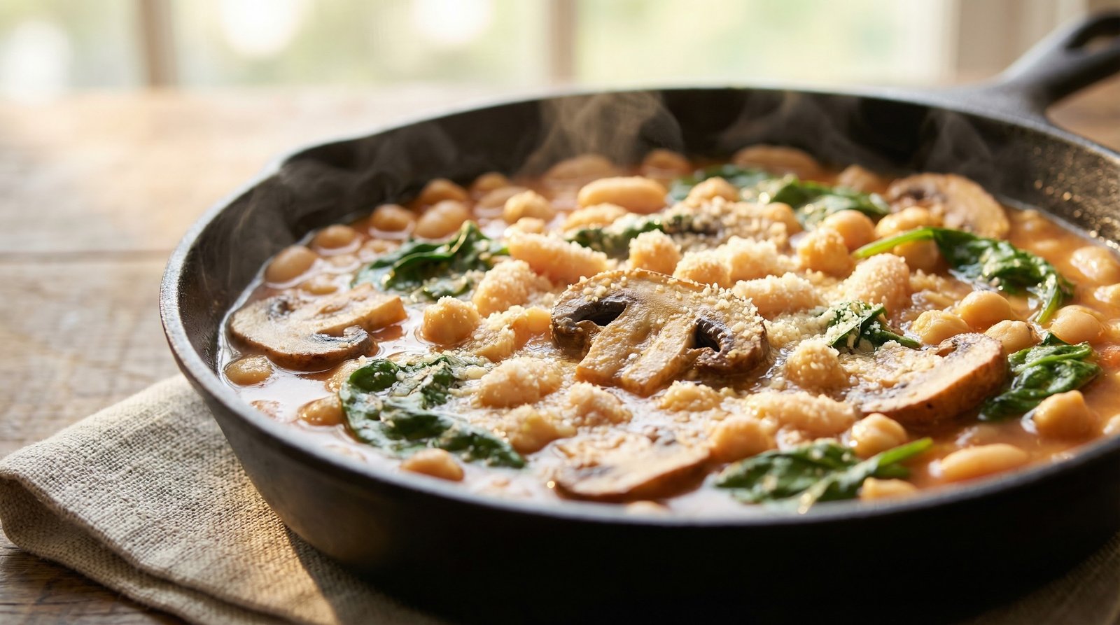 One-Pan White Bean and Mushroom Skillet