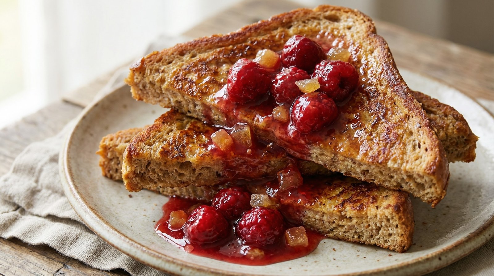15-Minute Whole-Grain Raspberry French Toast
