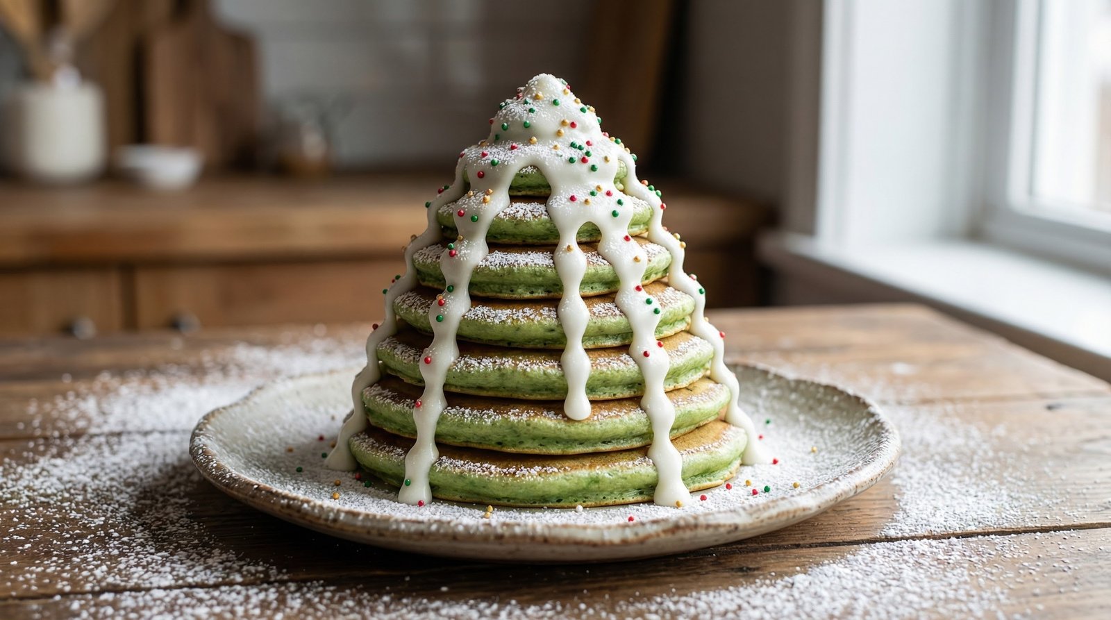 Christmas Tree Pancake Stacks