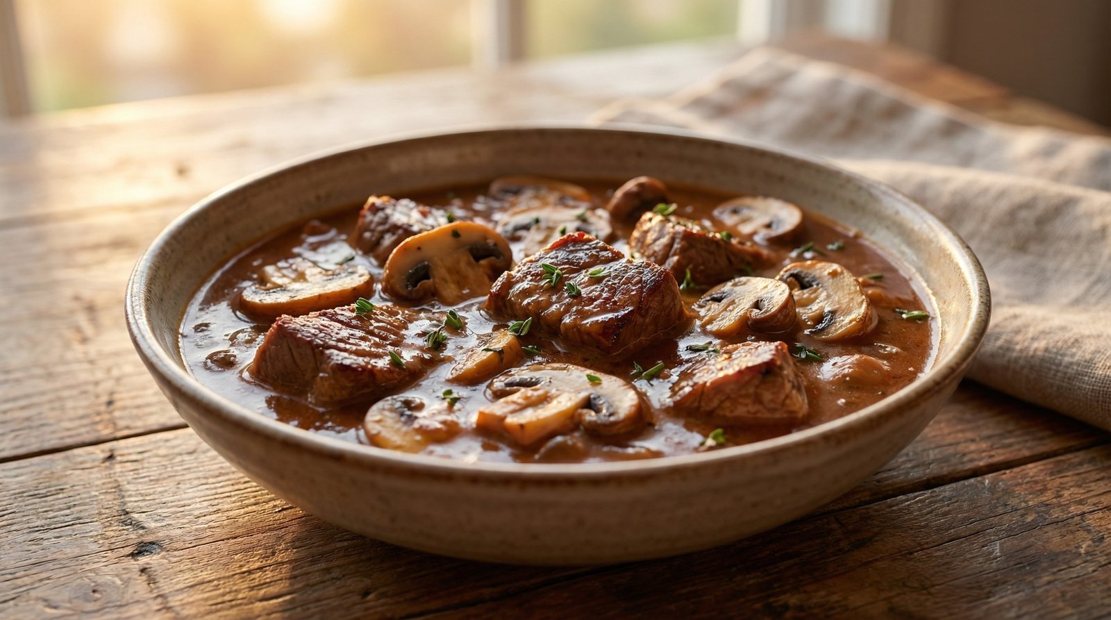 Skillet Creamy Cajun Beef and Mushroom Sauce