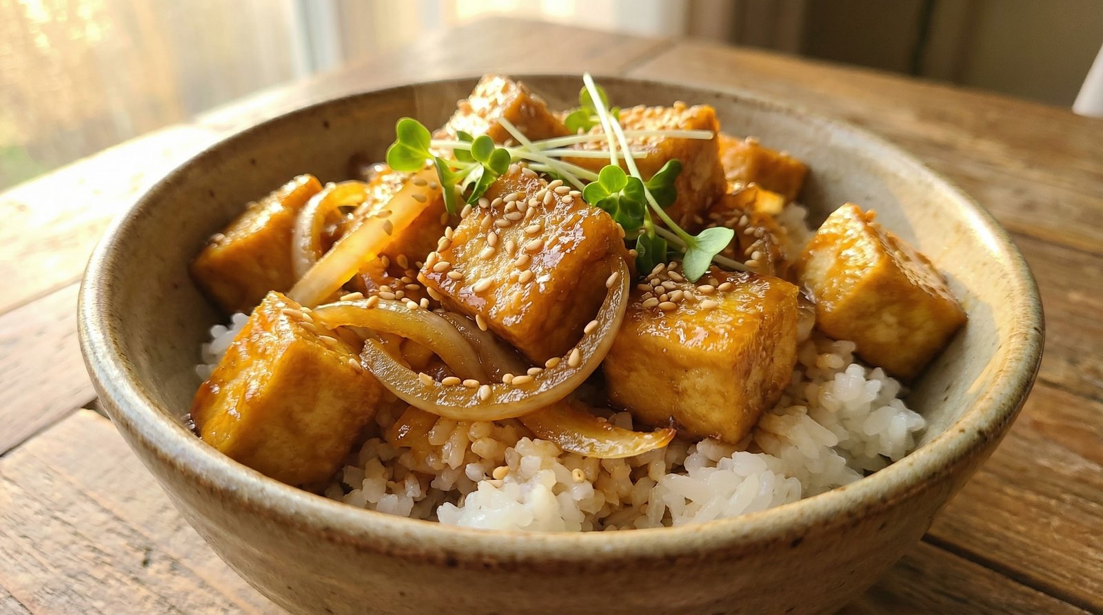 Crispy Teriyaki Tofu Don