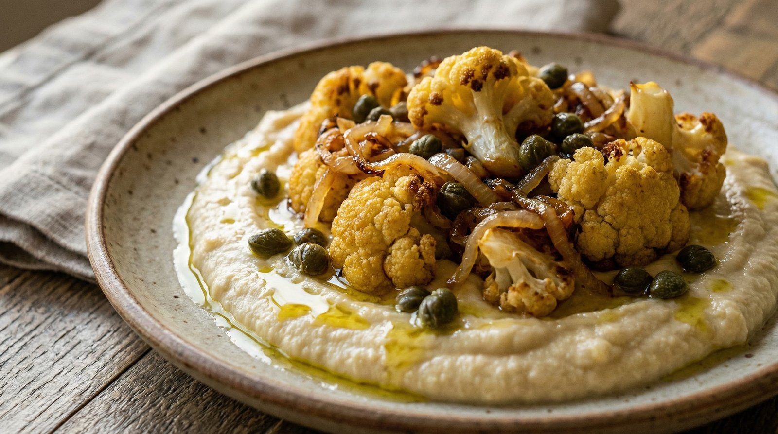 Roasted Cauliflower Two Ways with Capers