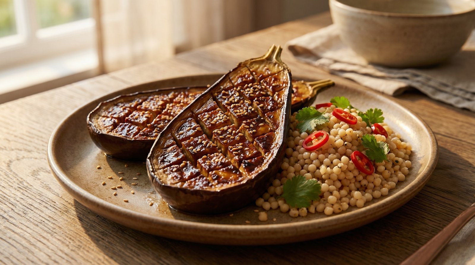 Miso-Glazed Roasted Aubergines