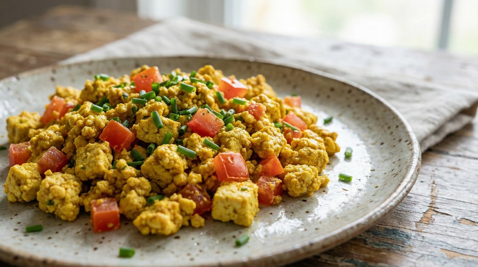 Skillet Tofu Scramble with Tomatoes